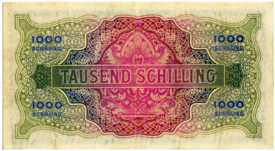 Lot 5342. Alliierte Militärbehörde, 1000 schillings 1944.