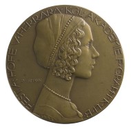 Medal on the “Feast dedicated to the at the court of Ferrara” organized by the Königliche Akademie für Grafik und Buchkunst Leipzig 1912.