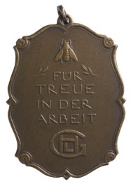 Award for laboriousness and loyalty by the Company Gebrüder Heine in Leipzig 1922.