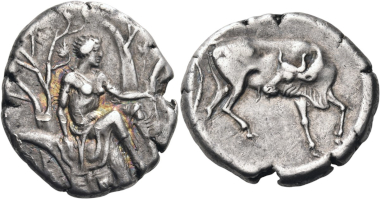 Lot 145: Crete. Gortyna. Stater, circa 330-270 BC. Minor scuff on the obverse, otherwise, good very fine. Estimated: 55,000 CHF.
