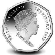 British Antarctic Territory / 50 pence / cupro nickel diamond finish / 8 g / 27.30 mm / Mintage: 6,000.