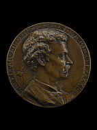 Edouard Lanteri: J. E. Boehm, 1891, bronze, 118mm. © Trustees of the British Museum. Lanteri came to London from France in 1872 as a political exile and from 1874 taught at the National Art Training School (now the Royal College of Art), becoming Professor of Sculpture in 1890. The Austrian Boehm, the subject of this medal, was appointed Sculptor in Ordinary to Queen Victoria in 1881 and also made medals.