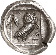 No. 16: Athens. Didrachm around 465. Starr 75 (this specimen). From the Salvesen and von Hoffmann Collection, Sotheby (1995), No. 57. Only about a dozen privately-owned specimens. The most beautiful known specimen. Extremely fine. Starting price: 150,000 CHF.
