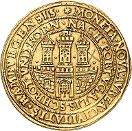 No. 111: Germany / Hamburg. 10 ducats or portugaleser, undated (1578-1582), Hamburg. An exceptional rare coin. Very fine. Starting price: 150,000 CHF.