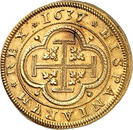 No. 179: Spain. Philipp IV, 1621-1665. 8 escudos 1637, Segovia. Extremely rare. Extremely fine. Starting price: 125,000 CHF.