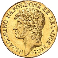 No 431: Italy / Naples. Joachim Murat, 1808-1815. 40 franchi 1810. Only 18 known specimens according to MIR. A monument of the Napoleonic era. Very rare. Extremely fine. Starting price: 125,000 CHF.