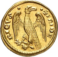No. 477: Italy / Sicily. Frederick II, 1197-1250. Half augustalis, undated (1231-1250), Brindisi. Finest style. The most beautiful known specimen. Extremely fine. Starting price: 50,000 CHF.