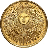 No. 540: Sweden. Christine, 1632-1654. Gold medal of Giovanni Battista Guglielmada, undated (around 1685). From the Sacha Guitry Collection, Bourgey Auction (May 1963), no. 137. A unique medal with exceptional provenance. Extremely fine. Starting price: 75,000 CHF.