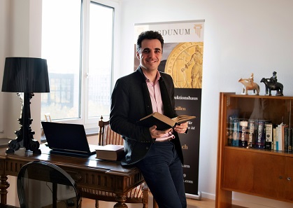 Dr. Jonas Emmanuel Flueck, executive director of Lugdunum GmbH, looks forward to meeting his customers. You can find him either at the company headquarters in Solothurn or at every important coin convention.