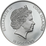 Cook Islands / 10 dollars / silver .999 / 2 oz / 38.61 mm / Mintage: 999.