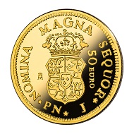 Spain / 50 euros / gold .999 / 3.375 g / 19 mm / Mintage: 2,500.