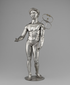 Statuette of Mercury. Roman, 175-225 CE. Find-spot: Berthouville, France. Silver and gold. H. 56.3 cm; Diam. 16 cm. Bibliothèque nationale de France, Paris: Inv. 56.1. Photo: Tahnee Cracchiola © Getty-BnF.