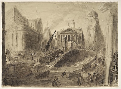 War damage outside the Bank (11 January 1941).