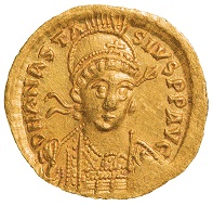 Anastasius I (491-518), Constantinople, 491-498, Solidus, w. 4.45 g, diam. 20 mm.