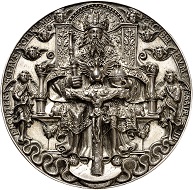 No. 369: Trinity Medal by Hans Reinhart the Elder 1544. Extremely rare. Original piece with soldered details. Estimate: 75,000 euros. It is one of about 15 original pieces, 10 of which are owned by museums.