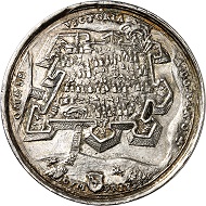 Silver medal by V. Maler on the reconquest of the fortress of Raab on March 29, 1598. From Künker auction 316 (January 31, 2019), No. 525. Price: 1,000 euros.