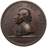 Horatio Gates / Battle of Saratoga. Restrike from original dies. Bronze medal.1777. 55 mm.