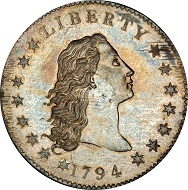 With the lot number 13094, the 1794 Flowing Hair Silver Dollar was sold on 24 January, 2013, for over 10 million US dollars.