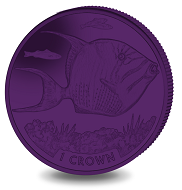 Ascension Island / 1 crown / purple titanium / 28.28 g / 36.1 mm / Mintage: 7,500.