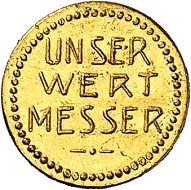 Josef Wild. 1 gold mark without year (1923). Extremely fine to FDC. Price estimate: 500.- euros. From Künker auction 321 (15 March, 2019), No. 6816.