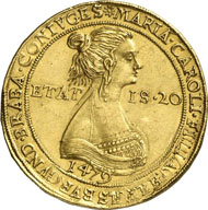 No. 8038: HOLY ROMAN EMPIRE. Maximilian I. (1490-1519). 7 ducats undated (posthumous stamping around 1563). Egg S. 44. Fb. 13 a (