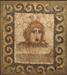 Roman mosaic with the theatre mask, c.2nd century AD Dimensions: 39.5 x 35.25 inches. Price: $150,000.