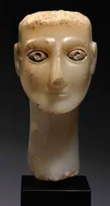 South Arabian alabaster head, c.1st century-1st century AD. Height: 8 inches. Price: $100,000.