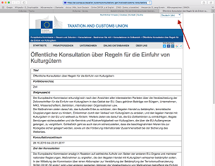 EU survey on the import of cultural goods finally available in German