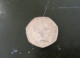 Nazi symbols defacing British coins