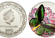 Butterfly coin with 3-D-technique