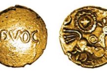 Unique gold coin of Bodvoc found