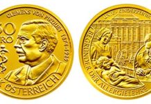 Austrian 50 Euro Coin in Honor of Baron Clemens von Pirquet