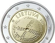 Lithuanian 2 euro coin features amber disc amulet