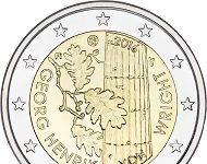 Finland releases two-euro coin honoring Georg Henrik von Wright