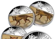 Benjamin the last Tasmanian Tiger on Lenticular Coins
