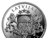 New 1 lats circulation coin with hedgehog