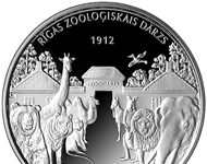 Silver coin on centennial of Riga Zoo