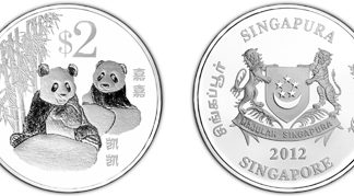 Giant Pandas on Singapore Commemorative Coins
