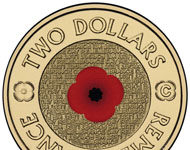Australian coloured Remembrance Day commemorative coin