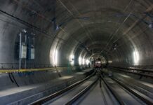 A coin is being made – the Swiss commemorative coins celebrating the opening of the Gotthard Base Tunnel