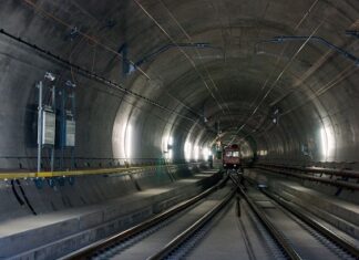 A coin is being made – the Swiss commemorative coins celebrating the opening of the Gotthard Base Tunnel