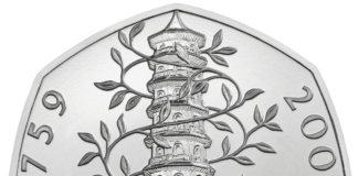 New Issue of the rarest 50 p coin celebrating Kew Gardens