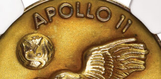 A Gold Medal which flew to the moon