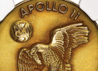 A Gold Medal which flew to the moon