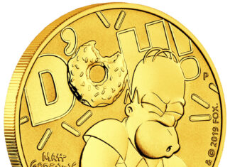 Homer Simpson on Tuvalu’s Gold Coin