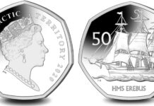 Pobjoy Mint Presents New 50 Pence Coin Featuring the HMS Erebus