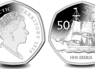 Pobjoy Mint Presents New 50 Pence Coin Featuring the HMS Erebus