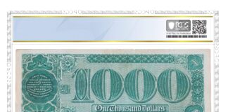 PCGS Banknote Grades Ultra-Rare $1,000 Grand Watermelon Note