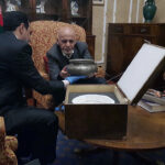 01bowl being shown to President Ashraf Ghani in London May 2016
