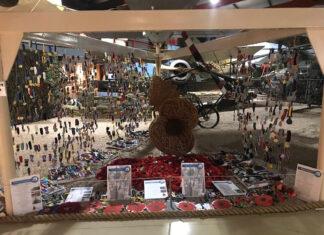 Army Flying Museum Shows Mass Art Installation of Mini Medals